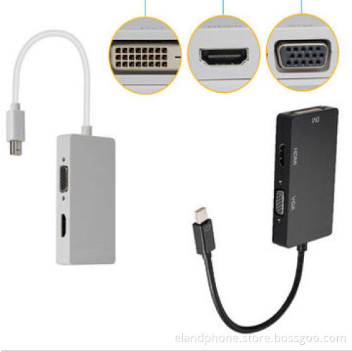 Mini Display-port 3-in-1 Mini DP to DVI/VGA/HDMI Adapter for MacBook